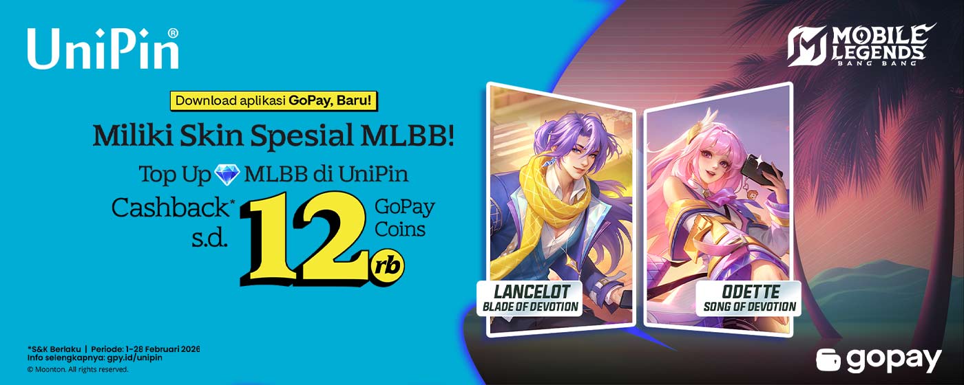 Upgrade Skin Lancelot & Odette Pakai GoPay! Cashback s.d. 12.000 GoPay Coins!